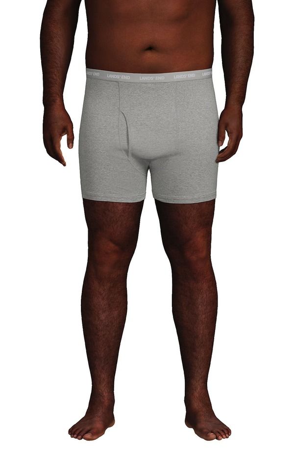 ランズエンド メンズ アンダーウェア ボクサーパンツ ニット Lands End Knit Boxer Brief Mixed 3 Pack Gray Heather グレー