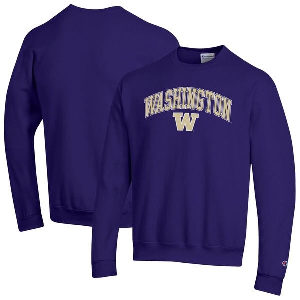 チャンピオン メンズ アウター パーカー・スウェット シャツ ロゴ MensChampion Purple Washington Huskies Arch Over Logo Pullover Sweatshirt Purple パープル