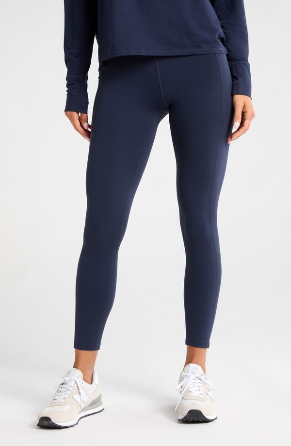 ゼラ レディース ボトムス カジュアルパンツ ハイウエスト レギンス Zella Studio Luxe High Waist Pocket 78 Leggings Navy Sapphire ネイビー