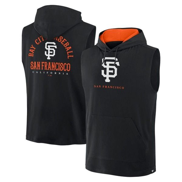 ファナティクス メンズ トップス シャツ ノースリーブ パーカー Mens Fanatics Black San Francisco Giants Fire Speed Sleeveless Pullover Hoodie Black ブラック