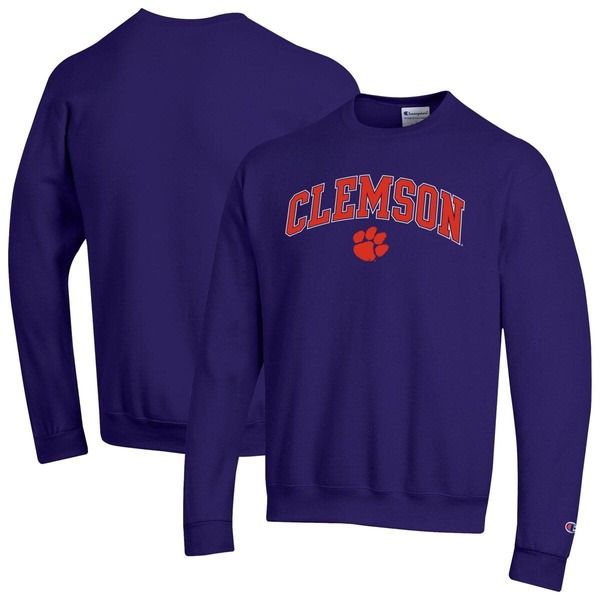 チャンピオン メンズ アウター パーカー・スウェット シャツ ロゴ MensChampion Purple Clemson Tigers Arch Over Logo Pullover Sweatshirt Purple パープル