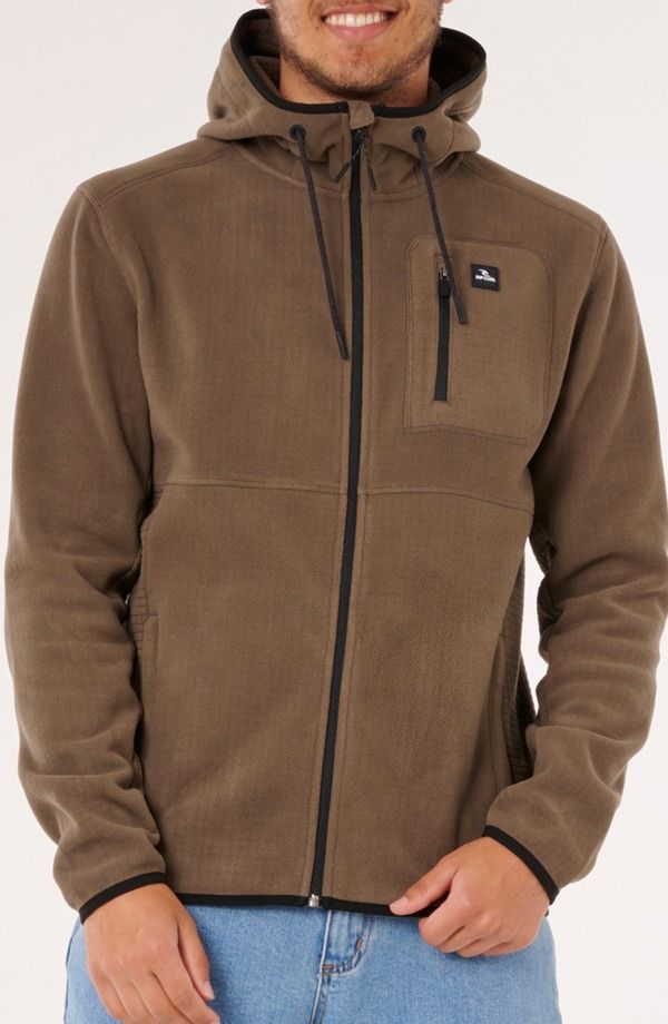 リップカール メンズ アウター パーカー・スウェット フリース Rip Curl Departed Polar Fleece Zip Hoodie Rock