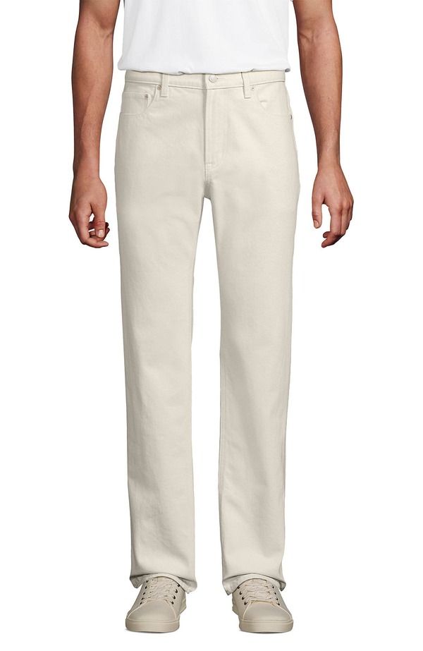 ランズエンド メンズ ボトムス デニムパンツ Lands End Stretch Classic Fit Jean Undyed Natural