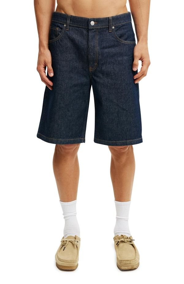 コットンオン メンズ ボトムス デニムパンツ Cotton Mens Baggy Denim Short Shutter Blue ブルー