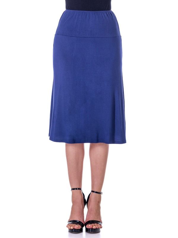 24 セブンコンフォート レディース ボトムスカート A ライン ひざ丈 24seven Comfort Apparel ALINElastic Waist Knee Length Skirt Navy ネイビー