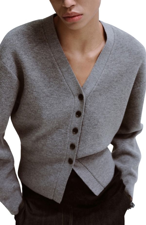 マンゴ レディース アウター パーカー・スウェット カーディガン MANGO ButtonUp Cardigan Medium Heather Grey グレー