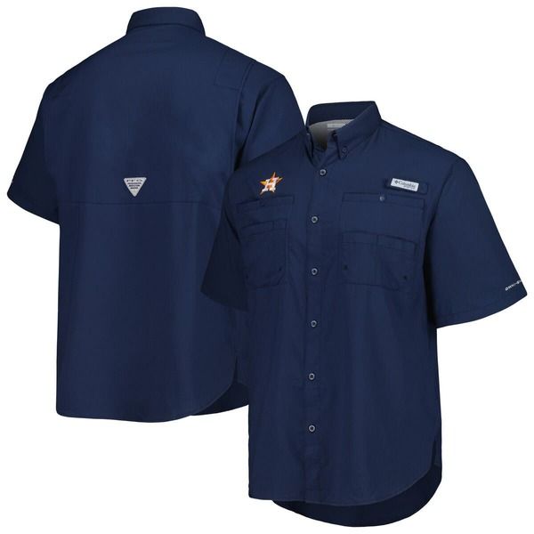 コロンビア メンズ トップス シャツ ダウン Mens Columbia Navy Houston Astros Tamiami OmniShade ButtonDown Shirt Navy ネイビー
