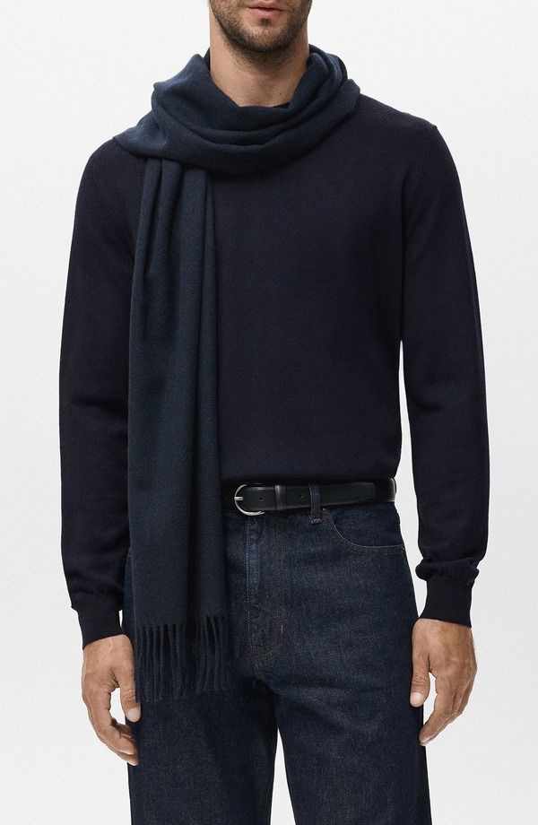 マンゴ メンズ アウター パーカー・スウェット クルーネック ウール セーター MANGO Crewneck Wool Sweater Navy ネイビー