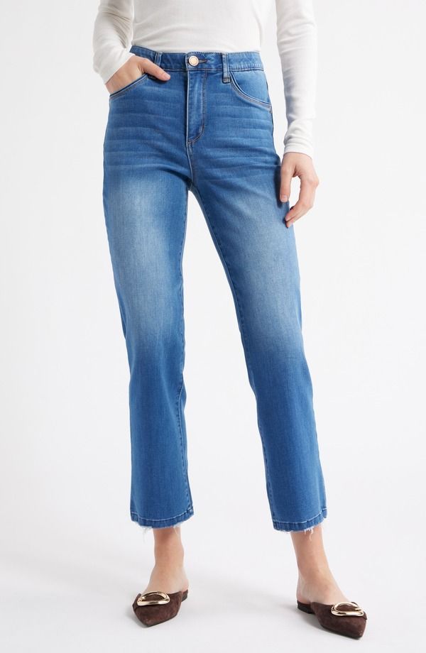 ウィットウィズダム レディース ボトムス デニムパンツ ブーツカット ブーツ ジーンズ Wit Wisdom Bennett Skyrise Barely Bootcut Jeans Mid Blue Artisanal ブルー