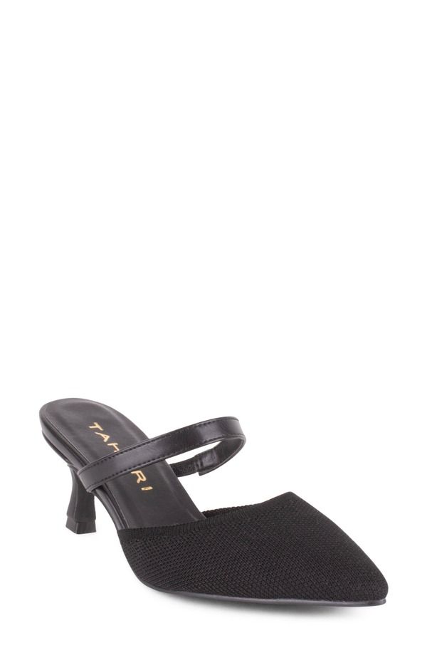 タハリ レディース シューズ ヒール Tahari Fuji Pointed Toe Kitten Heel Mule Black ブラック