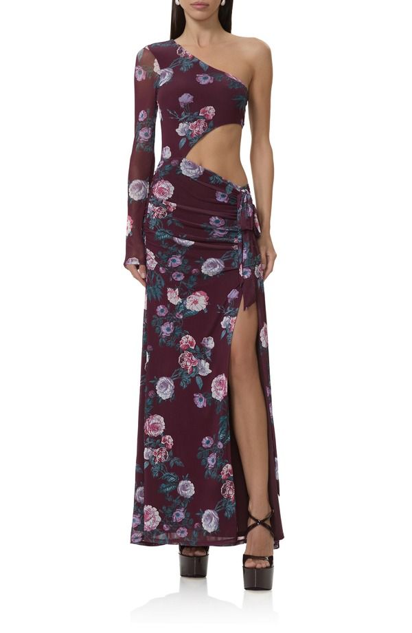エーエフアールエム レディース トップス ワンピース カットアウト ワンショルダー マキシ AFRM Shai Cutout OneShoulder Maxi Dress Cabernet Bouquet