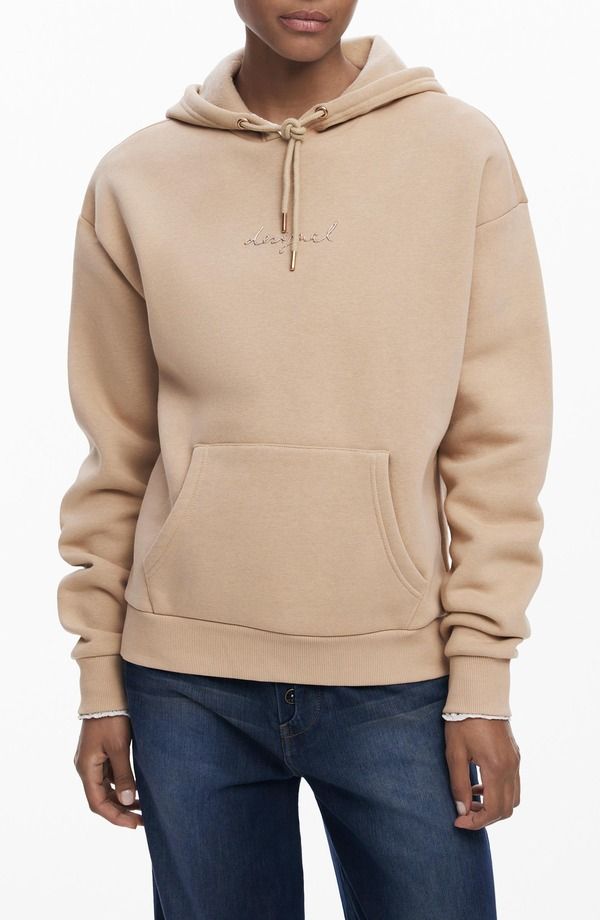 デジグアル レディース アウター パーカー・スウェット ロゴ Desigualogo Hoodie Beige ベージュ
