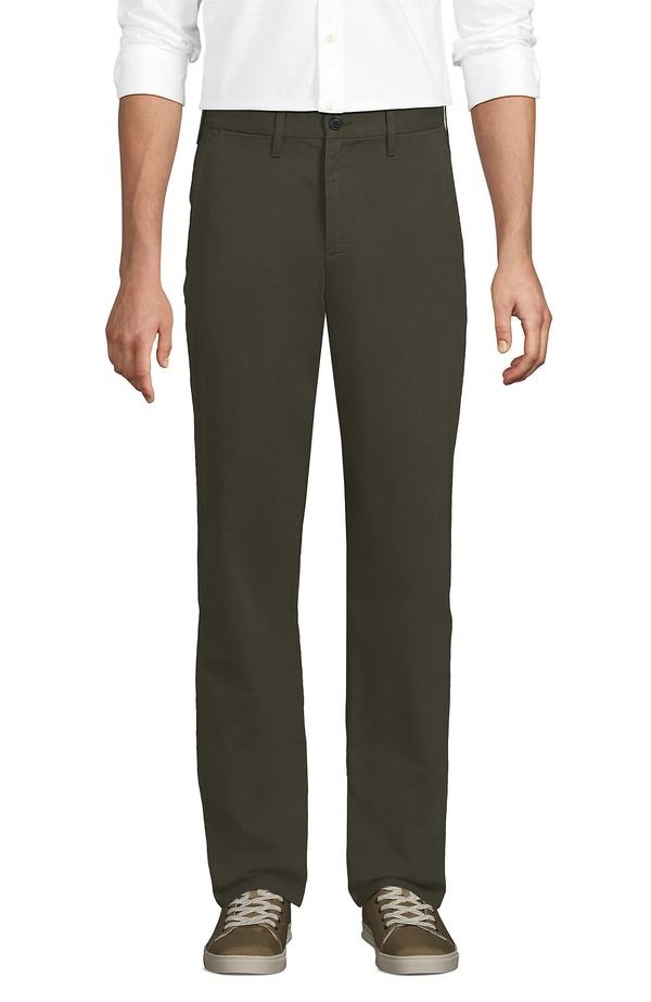 ランズエンド メンズ ボトムス カジュアルパンツ Lands End Travel Kit Comfort Waist Classic Fit Chino Pant Forest Moss フォレスト