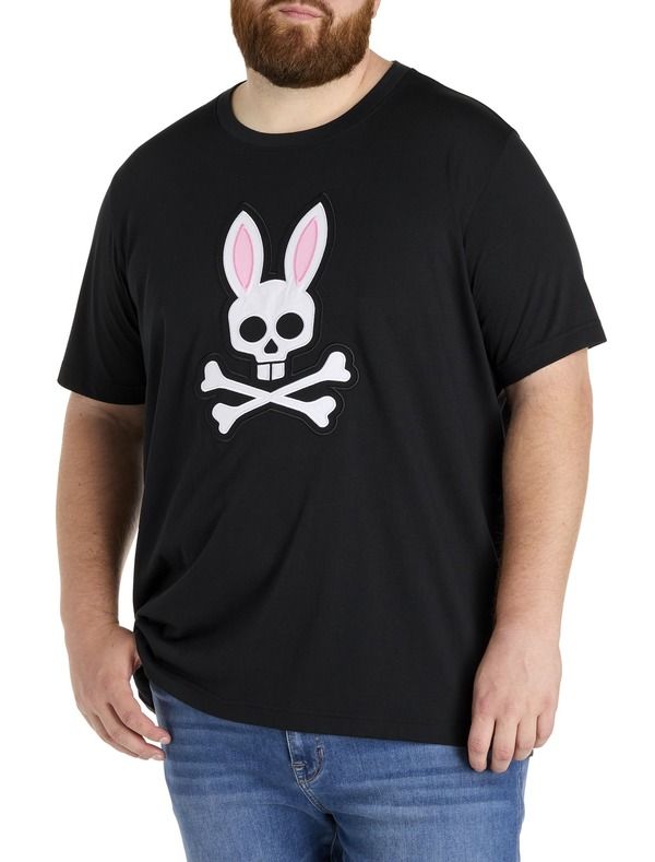 サイコバニー メンズ トップス Tシャツ トール グラフィック Psycho Bunny Big Tall Archive Graphic Tee Black ブラック