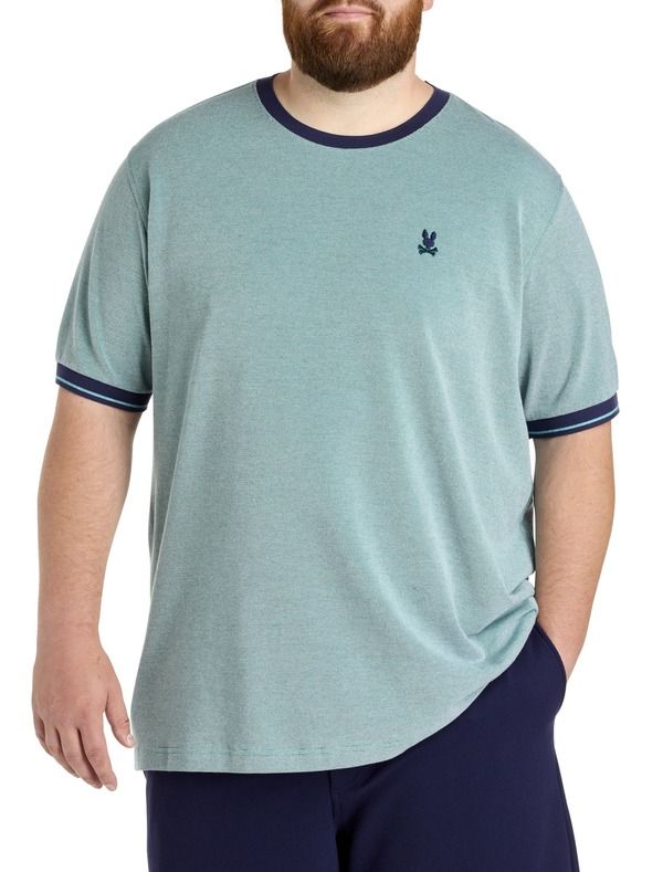 サイコバニー メンズ トップス Tシャツ トール Psycho Bunny Big Tall Quinton Textured TShirt Green Combo グリーン