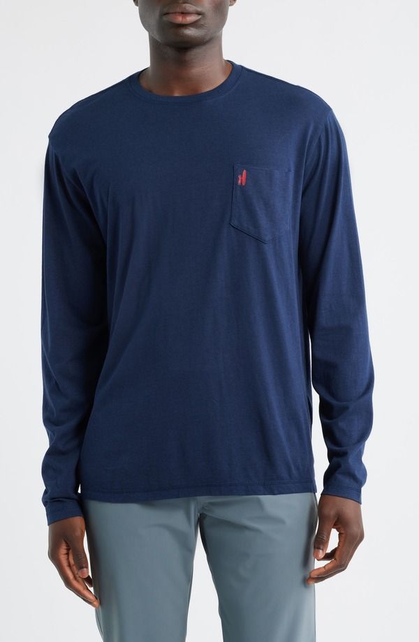 ジョニー オー メンズ トップス Tシャツ グラフィック johnnieO Coastal Way Graphic Long Sleeve TShirt Navy ネイビー