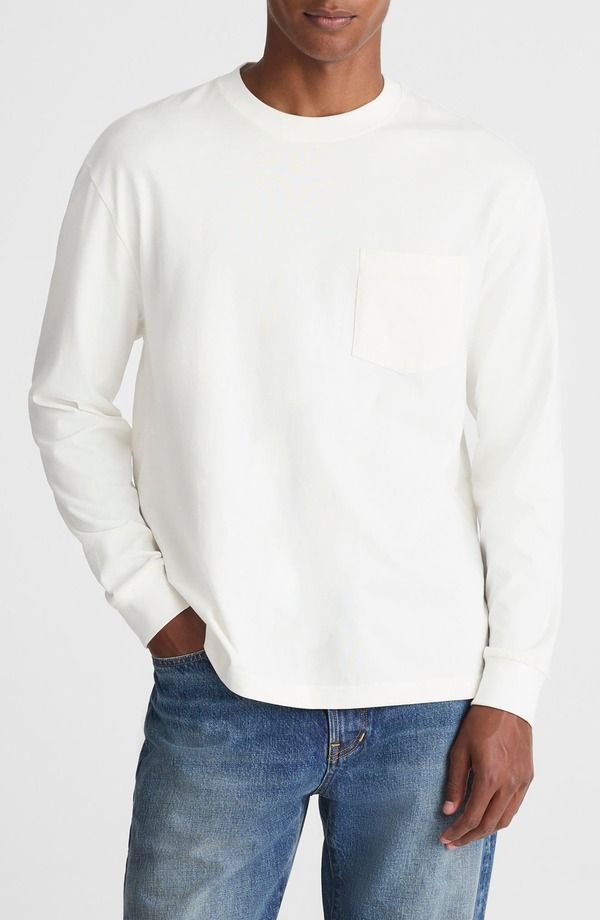 メイドウェル メンズ トップス Tシャツ ヴィンテージ Madewell The Vintage Long Sleeve PocketShirt Soft White ホワイト