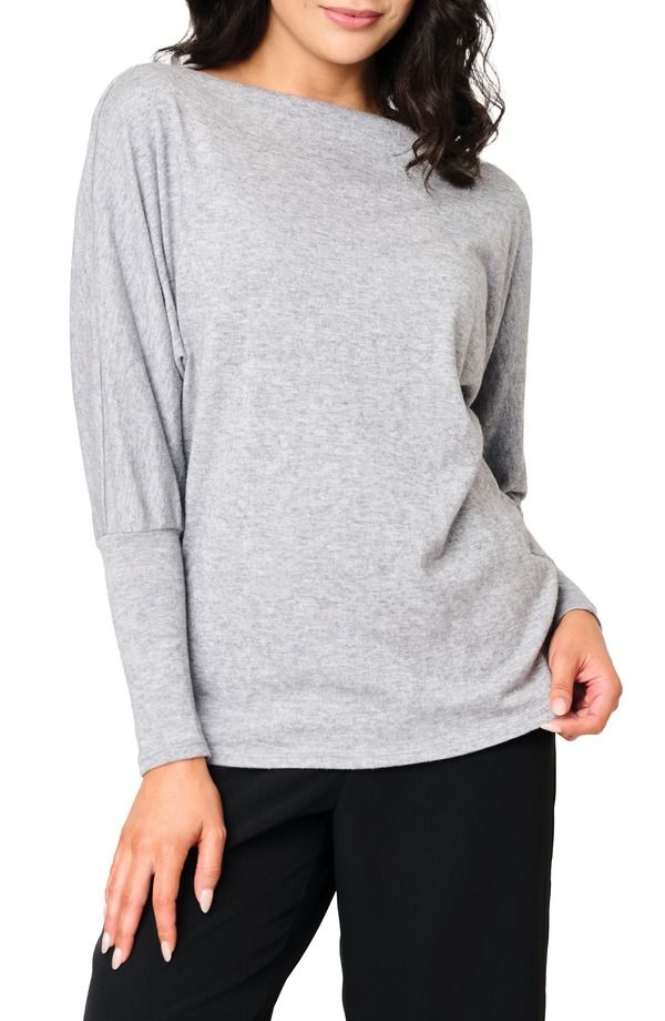 ギブソンルック レディース アウター パーカー・スウェット GIBSONLOOK Slouchy Luxe Boatneck Top Heather Grey グレー