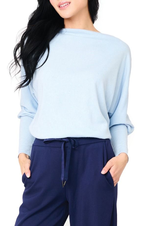 ギブソンルック レディース アウター パーカー・スウェット GIBSONLOOK Slouchy Luxe Boatneck Top Cashmere Blue ブルー