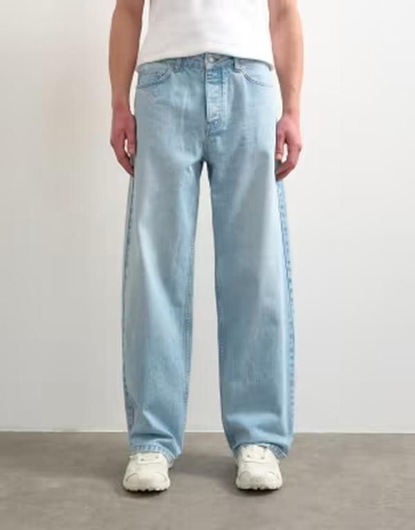 トップマン メンズ ボトムス デニムパンツ ジーンズ Topman rigid baggy jeans in light wash LIGHT WASH BLUE ブルー