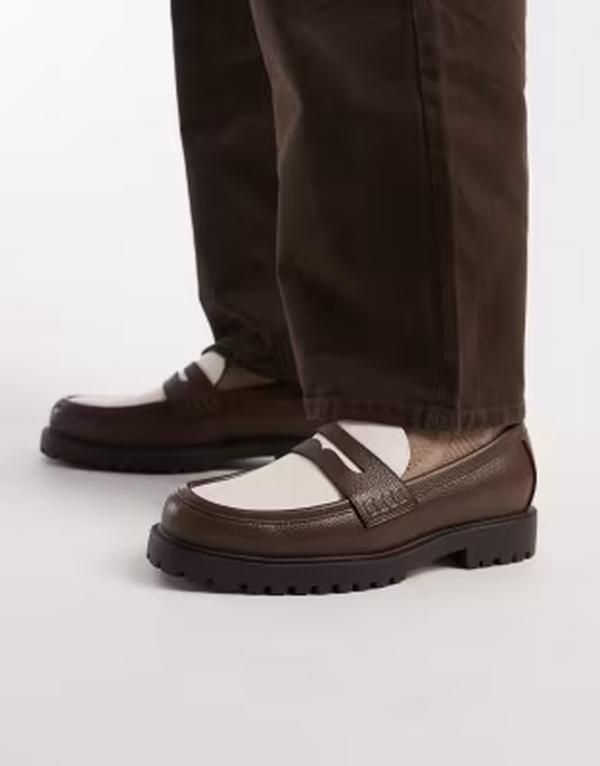 エイソス メンズ シューズ スリッポン・ローファー ASOS DESIGN loafers and cream with cleated sole Tand cream クリーム