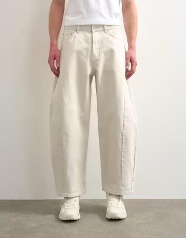 トップマン メンズ ボトムス デニムパンツ ジーンズ Topman rigid barrel jeans WHITE ホワイト