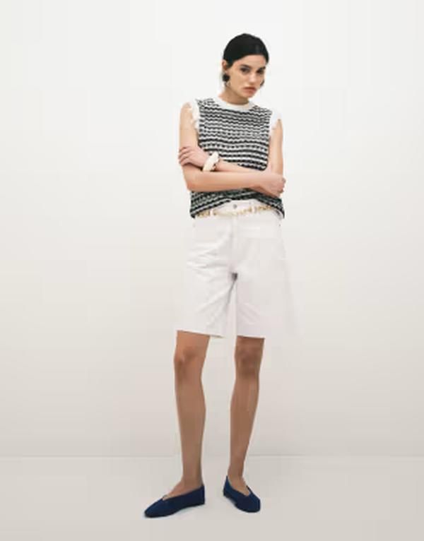 エイソス レディース ボトムス ハーフパンツ・ショーツ ショートパンツ デニム ASOS DESIGN denim bermuda shorts WHITE ホワイト