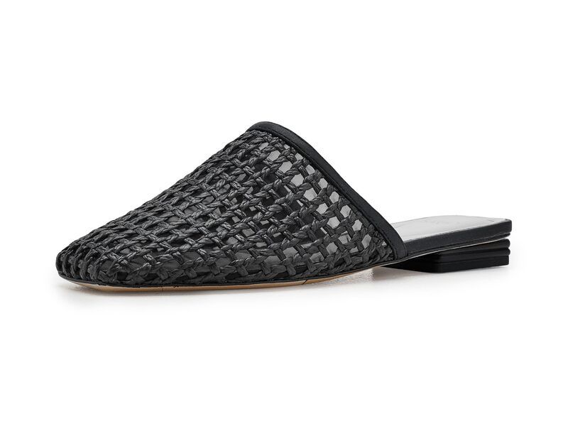 フランコサルト レディース シューズ スリッポン・ローファー Franco Sartoba Mule Shoes Black Woven Lea ブラック