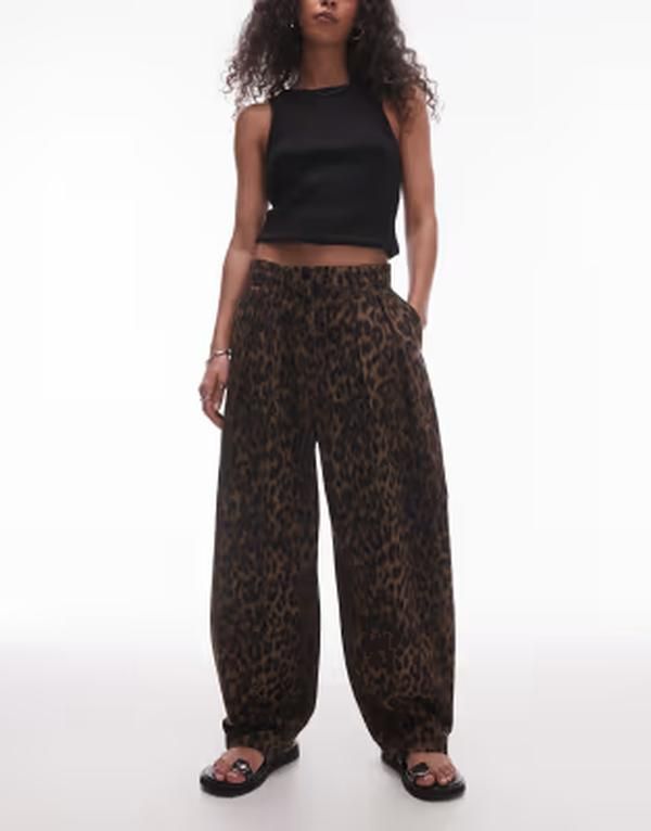 オールセインツ レディース ボトムス デニムパンツ Allsaints becca denim pants in leopard brown ブラウン