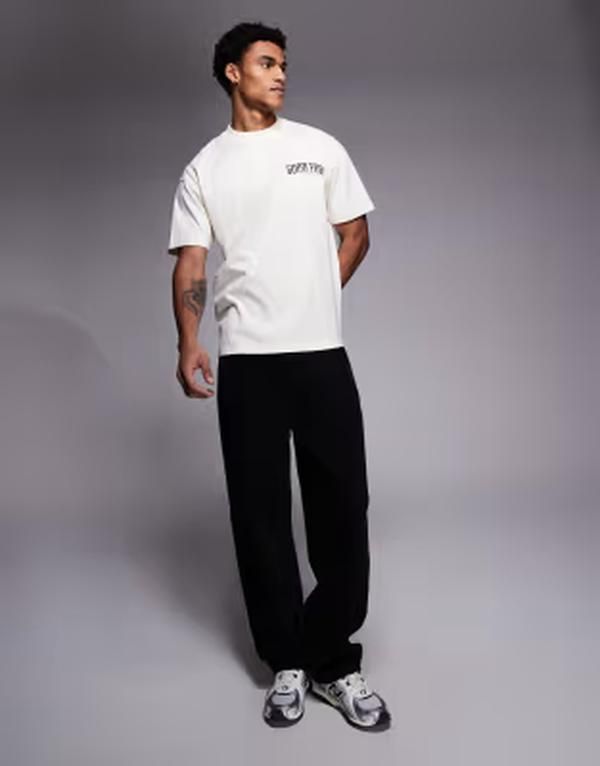 グッドフォーナッシング メンズ トップス Tシャツ プリント Good For Nothing oversized Tshirt in offwhite with Renaissance back print Offwhite オフホワイト