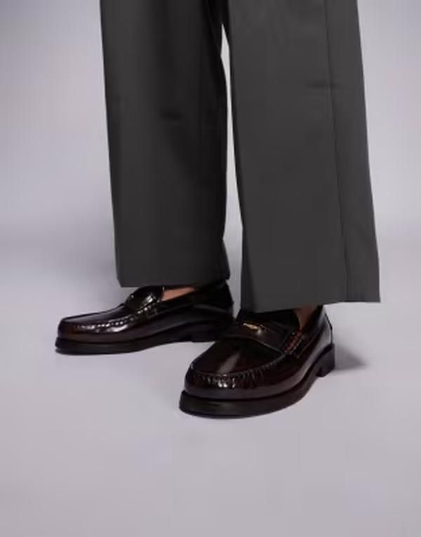 ウォークロンドン メンズ シューズ スリッポン・ローファー レザー Walk London Dalston penny loafersmooth leather Brown ブラウン