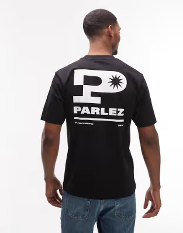 パルレ メンズ トップス Tシャツ プリント グラフィック Parlez complex tshirt with back and chest print graphic Black ブラック