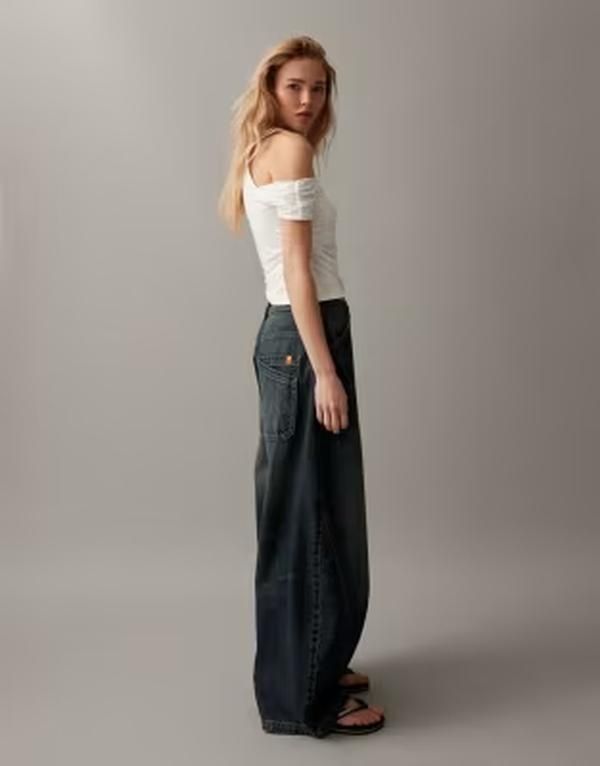 コルージョン レディース ボトムス デニムパンツ ジーンズ COLLUSION XL balloon jeans with twisted seams in darkwash Dark wash blue ブルー