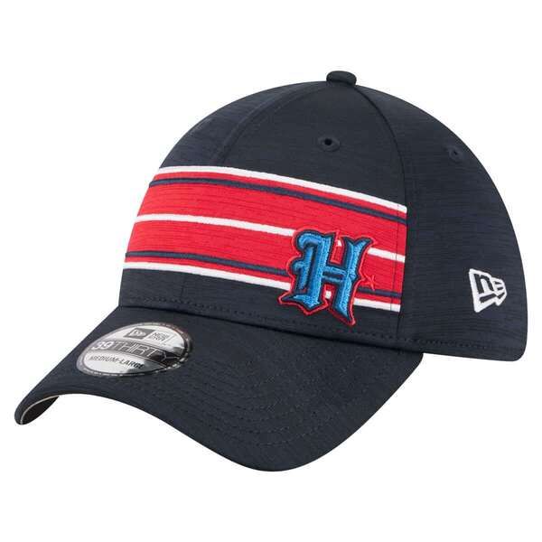 ニューエラ メンズ アクセサリー 帽子 Mens New Era Navy Houston Texanstripes 39THIRTY Flex Hat Navy ネイビー