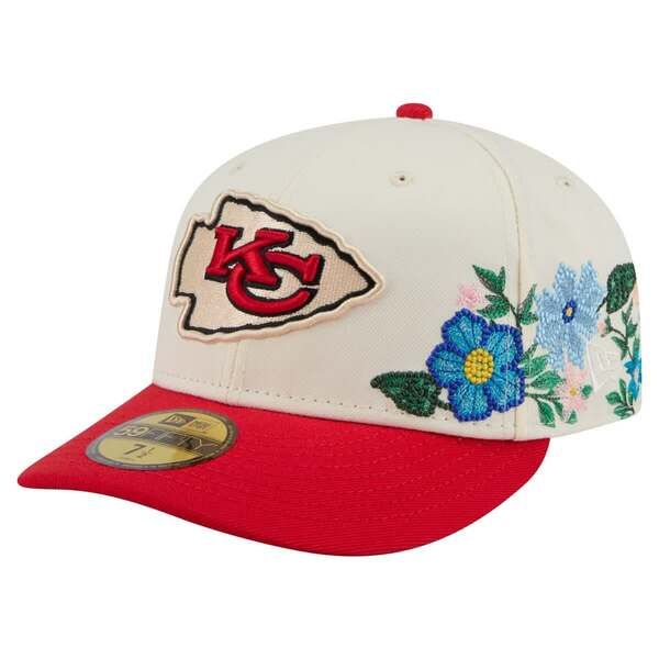 ニューエラ メンズ アクセサリー 帽子 フラワー柄 フラワー Mens New Era CreamRed Kansas City Chiefs Tonal Floral 59FIFTY Fitted Hat Cream クリーム