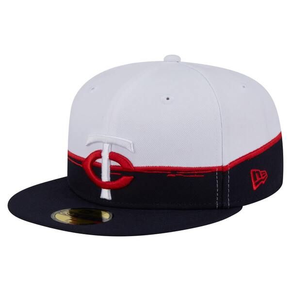 ニューエラ メンズ アクセサリー 帽子 Mens New Era NavyWhite Minnesota Twins Paint Stroke 59FIFTYFitted Hat Navy ネイビー