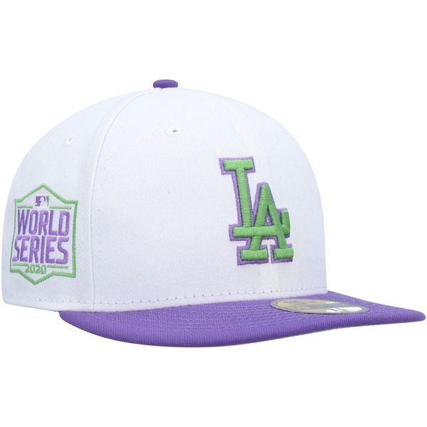 ニューエラ メンズ アクセサリー 帽子 Mens New Era White Los Angeles Dodgers 2020 World Serieside Patch 59FIFTY Fitted Hat White ホワイト