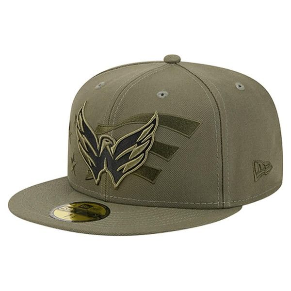 ニューエラ メンズ アクセサリー 帽子 キャップ Mens New Era Olive Washington Capitals Military Appreciation Flag 59FIFTY Fitted Hat Olive オリーブ