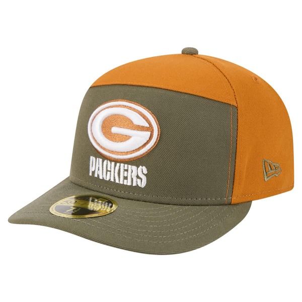 ニューエラ メンズ アクセサリー 帽子 Mens New Era OliveBrown Green Bay Packers TwoTone Color Pack Split Panel 59FIFTY Fitted Hat Olive オリーブ