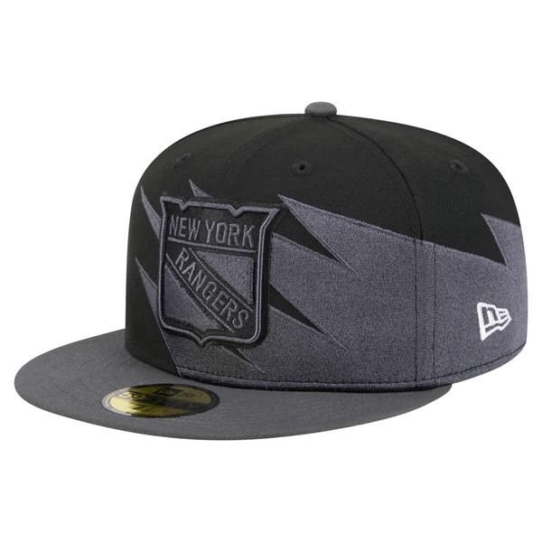 ニューエラ メンズ アクセサリー 帽子 Mens New Era Black New York Rangerspikes 59FIFTY Fitted Hat Black ブラック