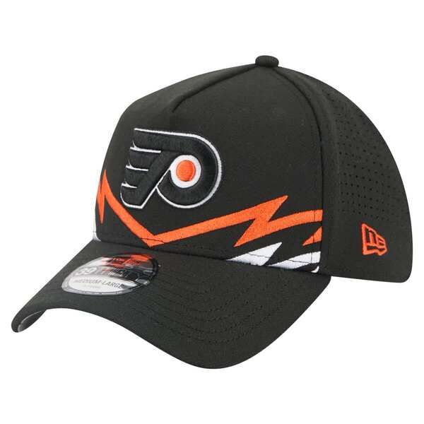 ニューエラ メンズ アクセサリー 帽子 Mens New Era Black Philadelphia Flyers 39THIRTY AFrame Perforated Flex Hat Black ブラック