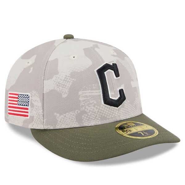 ニューエラ メンズ アクセサリー 帽子 Mens New Era Light BeigeOlive Cleveland Guardians 2025 Armed Forces Day Low Profile 59FIFTY Fitted Hat Light B