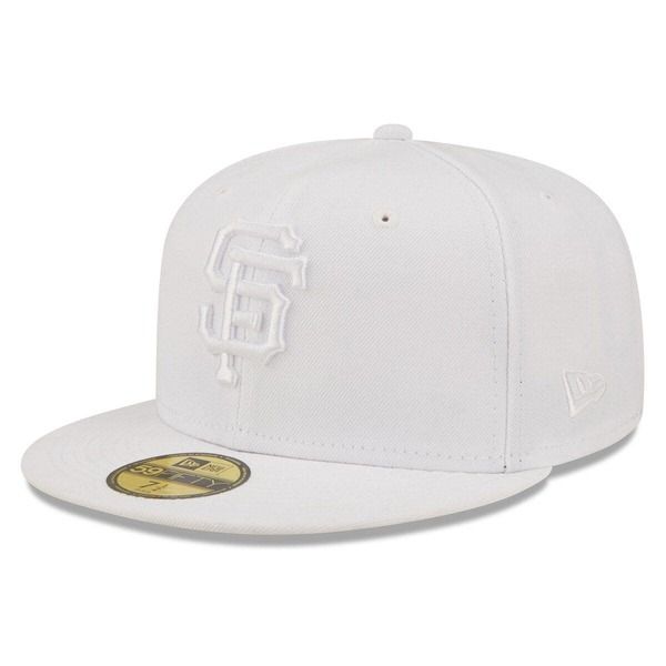 ニューエラ メンズ アクセサリー 帽子 Mens New Era San Francisco Giants White on White 59FIFTY Fitted Hat White ホワイト