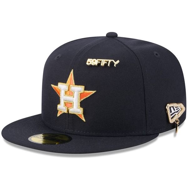 ニューエラ メンズ アクセサリー 帽子 Mens New Era Navy Houston Astros 20259FIFTY Day 59FIFTY Fitted Hat with Pins Navy ネイビー