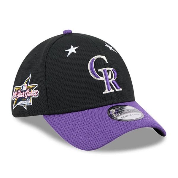 ニューエラ メンズ アクセサリー 帽子 Mens New Era BlackPurple Colorado Rockies 2025 MLB AllStar Game 39THIRTY Flex Hat Black ブラック