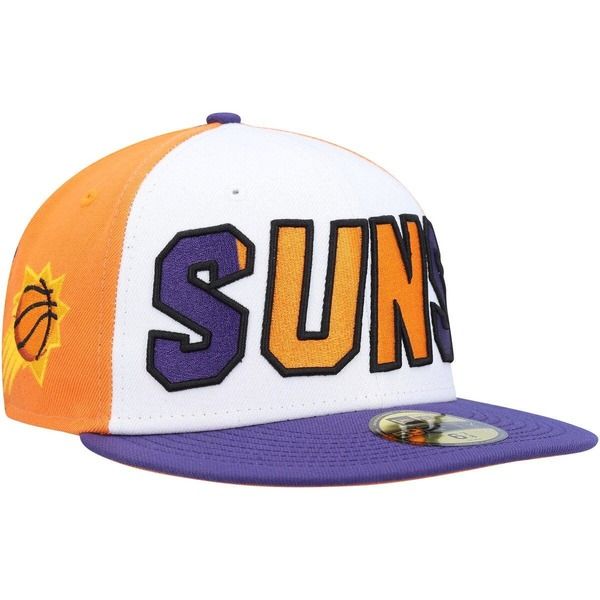 ニューエラ メンズ アクセサリー 帽子 Mens New Era WhitePurple Phoenix Suns Back Half 9FIFTY Fitted Hat White ホワイト