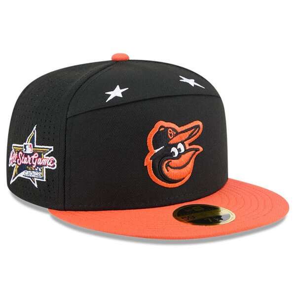 ニューエラ メンズ アクセサリー 帽子 Mens New Era BlackOrange Baltimore Orioles 2025 MLB AllStar Game Side Patch 59FIFTY Fitted Hat Black ブラック