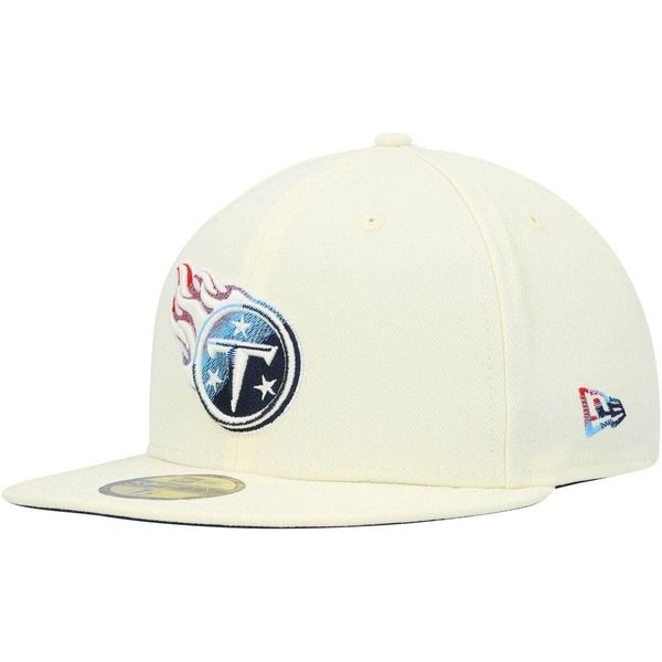 ニューエラ メンズ アクセサリー 帽子 Mens New Era Cream Tennessee Titans Chrome Color Dim 59FIFTY Fitted Hat Cream クリーム