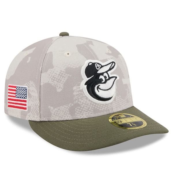 ニューエラ メンズ アクセサリー 帽子 Mens New Era Light BeigeOlive Baltimore Orioles 2025 Armed Forces Day Low Profile 59FIFTY Fitted Hat Light Bei