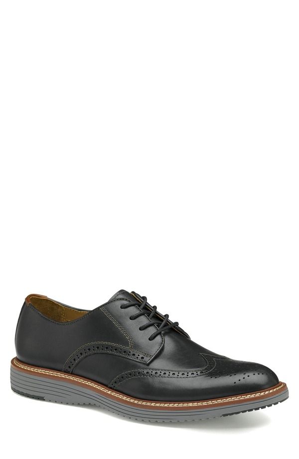 ジョンストンアンドマーフィー メンズ シューズ ウィングチップ ダービー Johnston Murphy Upton Wingtip Derby Black Full Grain ブラック